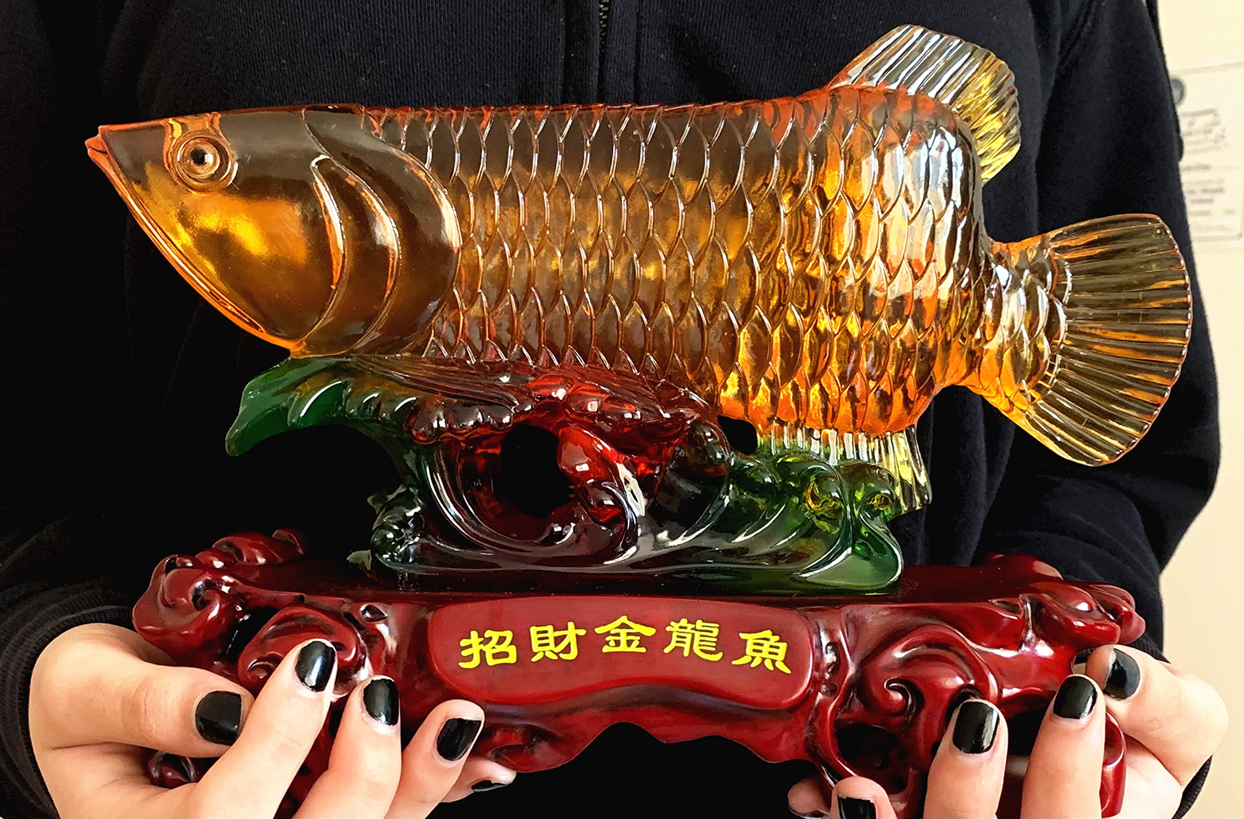 Amazon.co.jp: Betterdecor 風水 富 アロワナ 幸運の魚像 置物 ホーム
